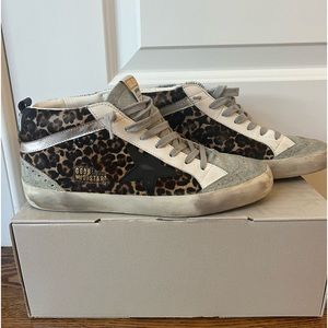 Golden Goose Mid Star- Leopard print- EUC- sz 40